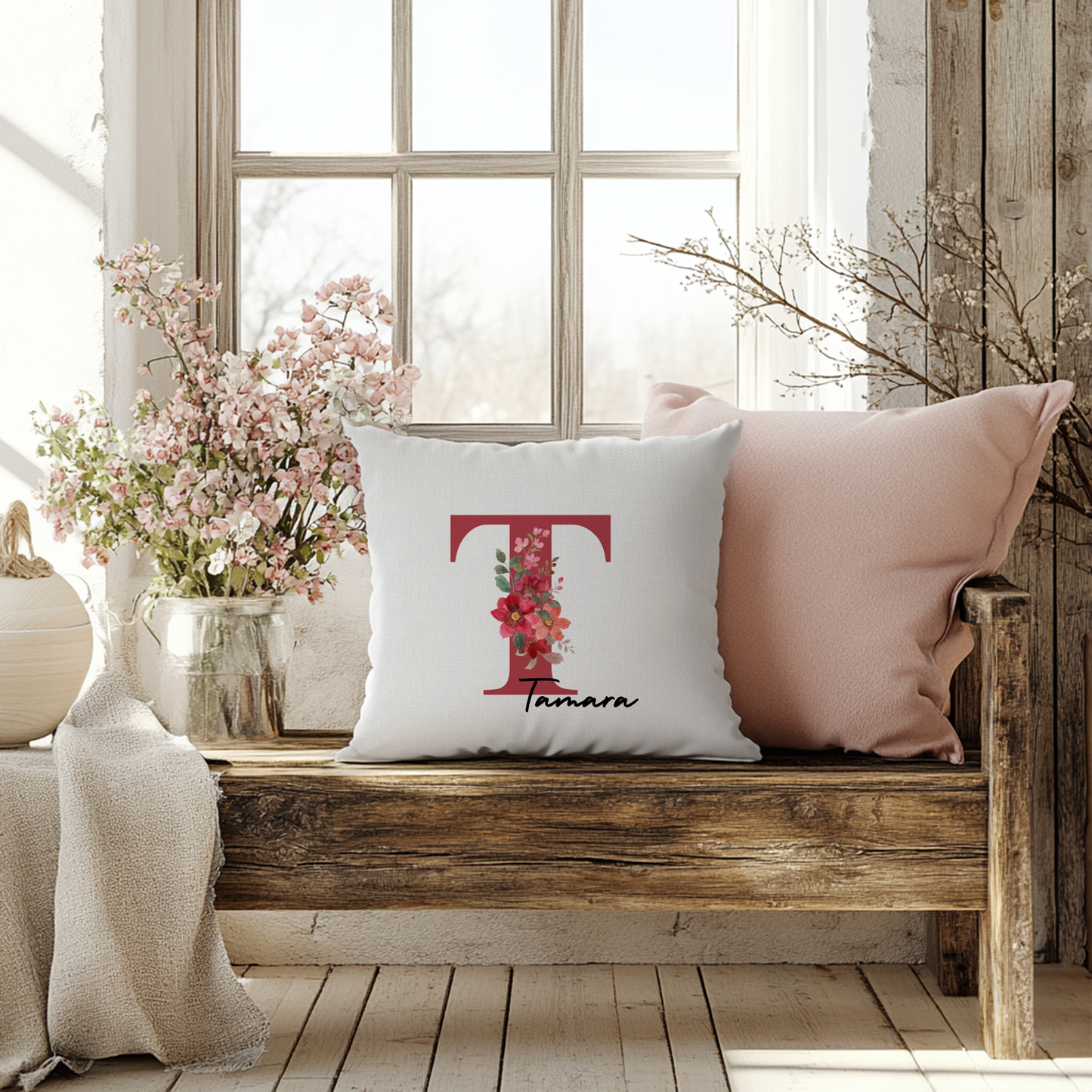 Red floral letter