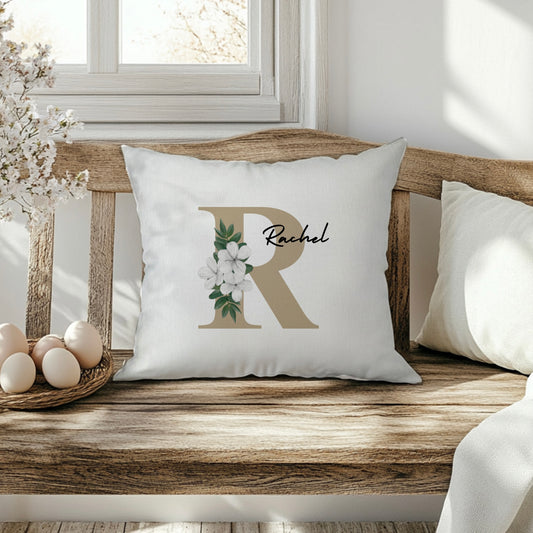 Beige floral letter
