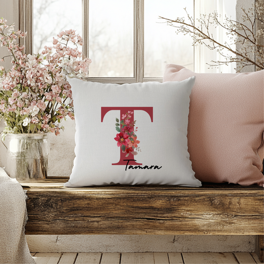 Red floral letter